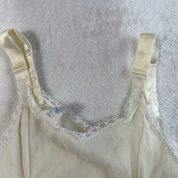 Vintage Girls 5 Her Majesty Dress Slip Petticoat Tutu Frilly Lace Liner Ivory - Picture 5 of 9